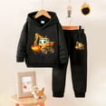 thumbnail image 2 of Gubotare Baby Boy Clothes Fall Outfits Boys Sweatsuit Kids Tracksuit 2 Piece Hooded Long Sleeve Kids Hoodie and Sweatpant Solid Color Sweat Set Boys Outfits 3T 4T (Black,3-4 Years), 2 of 7