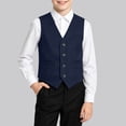 thumbnail image 2 of Odeerbi Kids Boys Suit Vest V Neck Button Waistcoat with 3 Pockets Formal Dress Vest for Wedding Party, 2 of 9