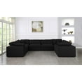 thumbnail image 3 of Maklaine Contemporary Black Linen Fabric Deluxe Modular Sectional Sofa, 3 of 6