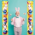 thumbnail image 4 of Happy Easter Bunny Porch Banner Sign 2 Pieces, Cute Bunny and Eggs Door Banner for Spring Porch Wall Front Door Decor, Outside Yard Garden Party Supplies 70.87x11. Inch, 4 of 7