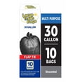 thumbnail image 2 of (3 pack) Basic Large Trash Bags, 30 Gallon, Flap Tie, 10 Bags, 2 of 7