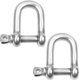thumbnail image 1 of Gancho de elevación con tornillo D y pasador M16 (juego de 2) - gancho resistente de acero inoxidable, capacidad 1600 kg - para navegar, acampar, practicar deportes y hacer senderismo, 1 of 5