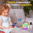thumbnail image 4 of Karaoke Machine for Kids Adults, Mini Karaoke Machine with Wireless Microphone, Portable Bluetooth Speaker with Voice Changing Effects & LED Lights, Best Gifts Toys for Girls and Boys, 4 of 7