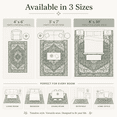 thumbnail image 5 of Royalbear 8'x10' Area Rug - Vintage Oushak Sage Green & Cream Medallion Rug, Traditional Oriental Floral Floor Carpet for Living Room Bedroom Dining Room, 5 of 7