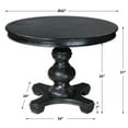 thumbnail image 3 of Uttermost Brynmore Round Traditional Pine Wood Grain Table in Satin Black, 3 of 4