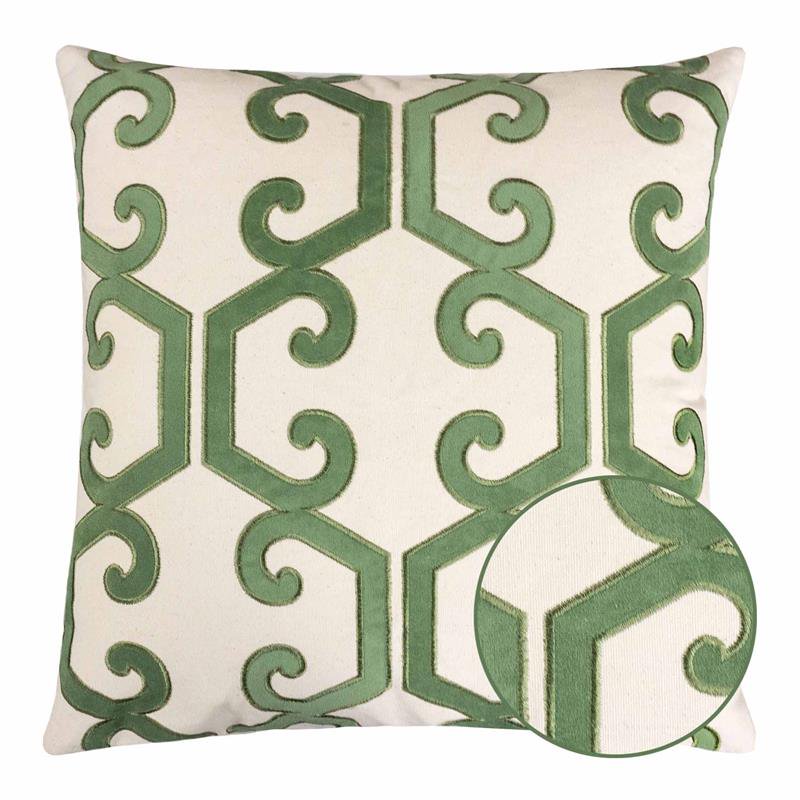 Homey Cozy Carly 20" Square Cotton Decorative Throw Pillow in Green