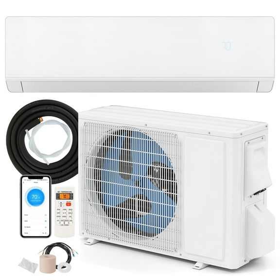 Giantex 18000 BTU Mini Split AC, Air Conditioner w/ 1.5 Ton Heat Pump, Cools up to 1250 sq. Ft
