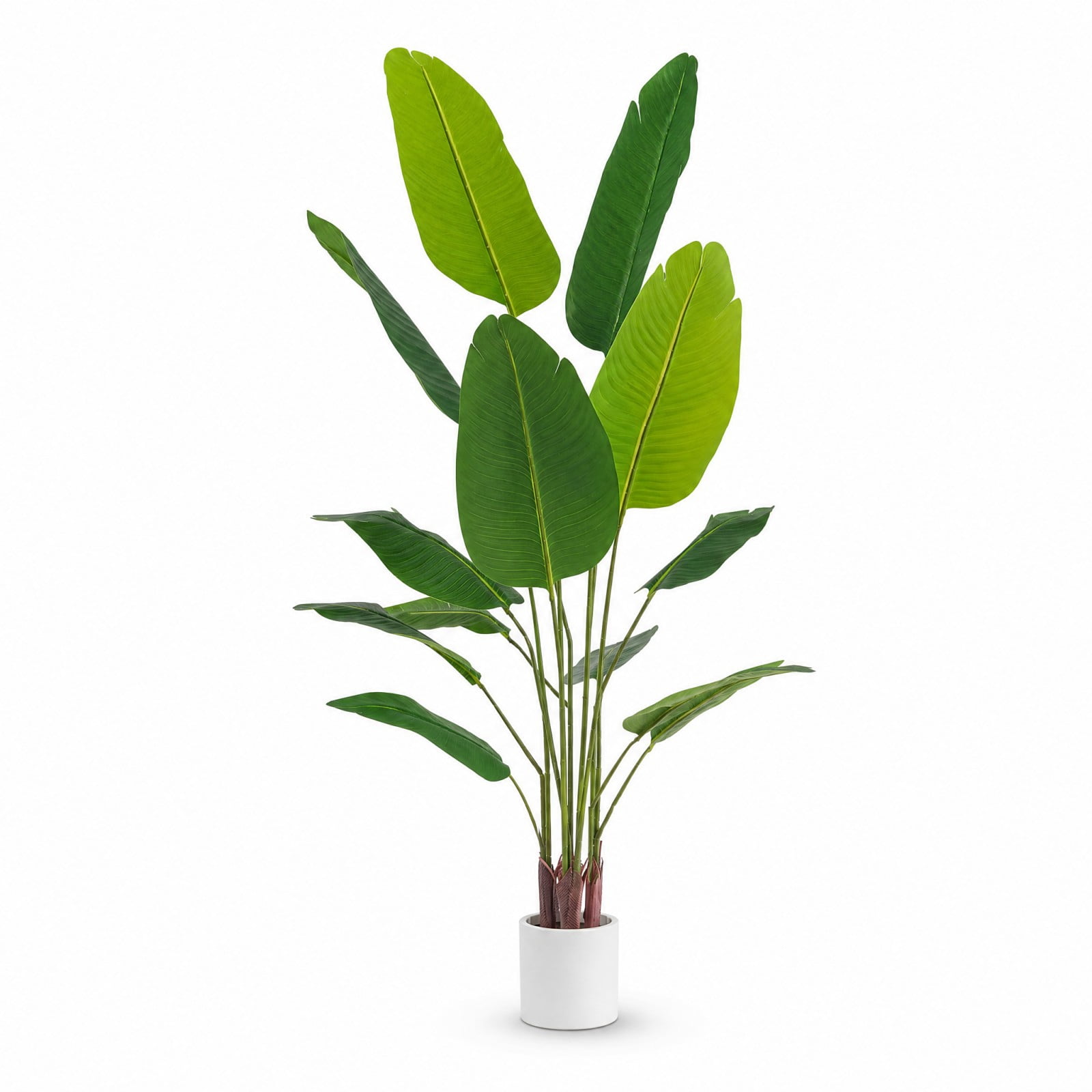 BEAUTYPEAK 5.3Ft Artificial Birds of Paradise Plant Faux Banana Leaf Tree Fake Tropical Palm Tree Indoor Outdoor Floor Plant