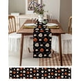thumbnail image 3 of Halloween Table Runner 90 Inches, Spooky Pumpkins Horror Bat Black Orange Bed Runner Dresser Scarves Tabletop for Indoor Outdoor Parties/Ceremony/Banquet, 13" x 90", 3 of 8