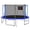 Blue + Steel+2, variant on ZHICHUN 4FT Trampoline With Safety Enclosure Net Heavy Duty Galvanized Steel Frame 5 W Shaped Legs 3 Step Ladder ASTM Certified Outdoor Indoor Recreational Trampoline