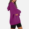 thumbnail image 4 of Olyvenn Womens Oversized Drawstring Hoodie Sweatshirts Fashion Hooded Neck Tops Relaxed Comfy Loose Fit Casual Blouse Lantern Sleeve Long Sleeve Pullover Classic Vintage Solid Tees Hot Pink 4, 4 of 7