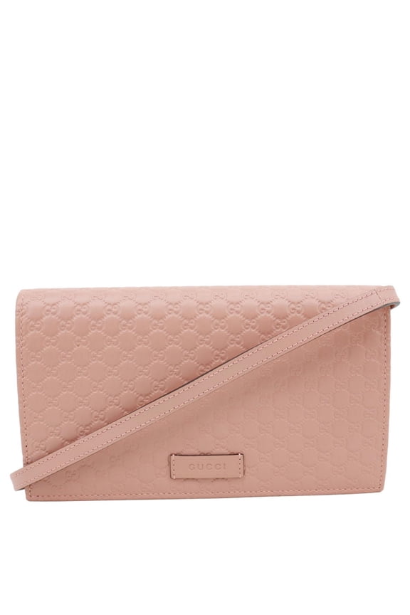Pre-Owned Gucci GG Micro Leather Crossbody bag Pink 466507