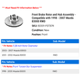 thumbnail image 2 of Front Brake Rotor and Hub Assembly - Compatible with 1998 - 2007 Mazda B3000 RWD 1999 2000 2001 2002 2003 2004 2005 2006, 2 of 2