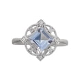thumbnail image 2 of YYKihy Princess Cut Aquamarine Engagement Ring Wedding Band Vintage Birthstone Bridal Solitaire Ring For Women, 2 of 8