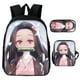 thumbnail image 2 of Los Niños De Anime Mochila Demon Slayer Schoolbag Nuevo Estilo Cuchilla + Funda De Lápiz + Bolso De Crossbody Conjunto De Tres Piezas Creativo Poliéster Moda De Cocina Puerta Nezuko Bolsa Escolar Tanj, 2 of 3