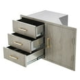 thumbnail image 1 of Stainless Steel Outdoor Kitchen Drawer Cabinet – Triple Drawers & Access Door – Weatherproof Flush Mount, Propane Tank Storage, Adjustable Garbage Ring, Modern Wood Grain,38.2" W x 20.5" H x 22.6" D, 1 of 7