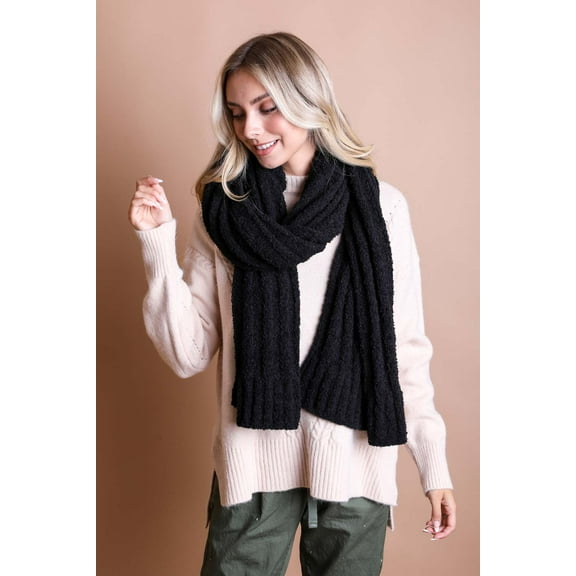 Boucle Vertical Knit Scarf