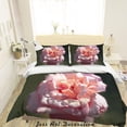 thumbnail image 2 of 3D Rosa Peonía Funda de edredón Juego de ropa de cama Fundas de almohada 19, 2 of 2
