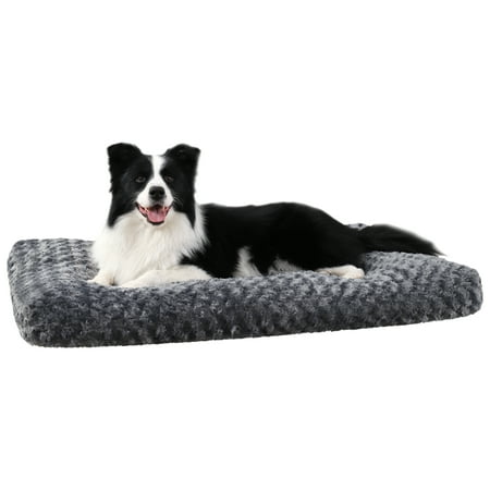 KSIIA Dog Crate Beds 42" Plush Washable Dog Kennel Pad for Large Dogs with Non-Slip Bottom
