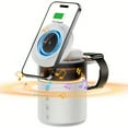 thumbnail image 6 of 7-in-1 Dual Phone Wireless Charging Station with Night Light, Phone Holder, Time Sync, Week/Temperature Display, 30W Adapter for iPhone, AirPods, iWatch Fast Charging Dock, USB-C & USB-A Outputs, 6 of 15