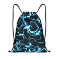 thumbnail image 1 of Xecao Lightning Pattern Sports Drawstring Backpack - String Swim Gym Bag with Wet Proof Pocket for Women&Men-Small, 1 of 6