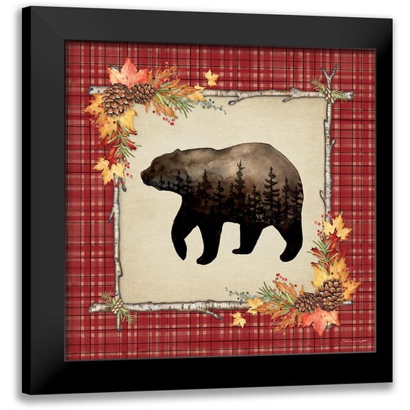 Marrott, Stephanie 12x12 Black Modern Framed Museum Art Print Titled - Forest Bear