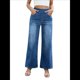 thumbnail image 3 of Pantalones Vaqueros Anchos de Talla Grande para Mujer, Cintura Alta, Adelgazantes, con Múltiples Bolsillos, Rectos, Holgados e Informales. Azul Oscuro Medio L, 3 of 10