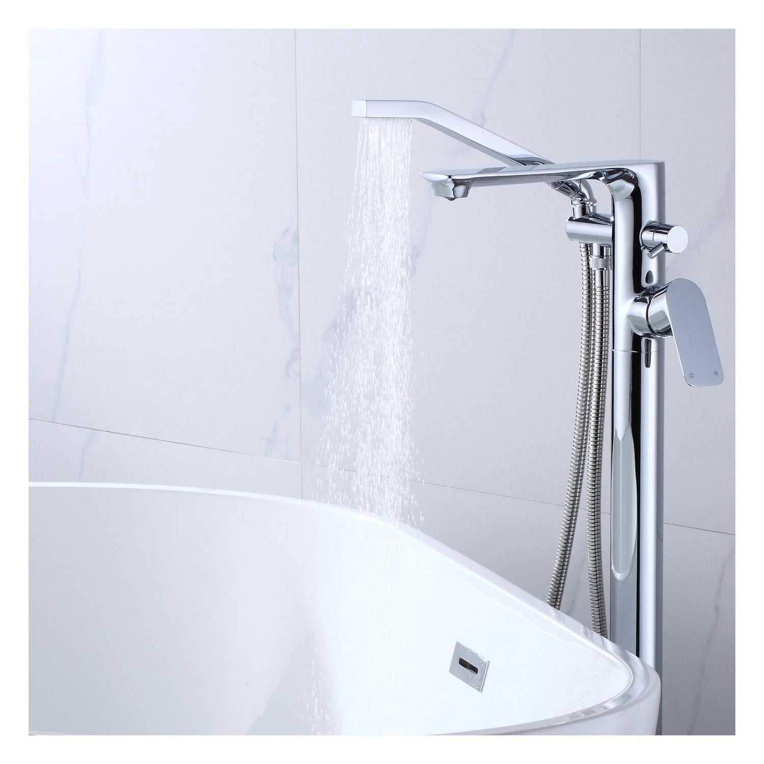 akuaplus® ELENA Freestanding Bathtub Faucet with Hand Shower 2-way