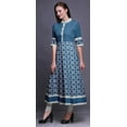 thumbnail image 3 of Bimba White Tiles Moroccan Printed Anarkali Dress Long Kurti For Women Indian A Line Casual Top Tunic -Large, 3 of 5