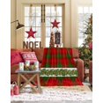 thumbnail image 3 of Christmas Flannel Blanket for Bed,Travel and Camping, Poinsettias Pine Leaf Fruits Winter Green Red Plaid Super Soft Cozy Blanket for All Seasons 40" x 50", 3 of 6