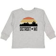 thumbnail image 3 of Inktastic Detroit Michigan Skyline Retro Boys or Girls Long Sleeve Toddler T-Shirt, 3 of 5