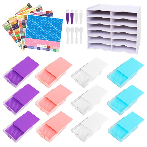 Kits Accesorios Pintura Diamantes 12 Rejillas Multifuncionales para Adultos