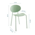 thumbnail image 3 of Side Dining Chair, Set of 2, Plastic, Metal Steel, Green, Modern Contemporary Urban Design, Kitchen Room Cafe Bistro Restaurant Hospitality, 3 of 10