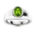 thumbnail image 2 of Natural Peridot Men’s Ring in 925 Sterling Silver | Handmade Gemstone Ring | August Birthstone Jewelry Gift, 2 of 3