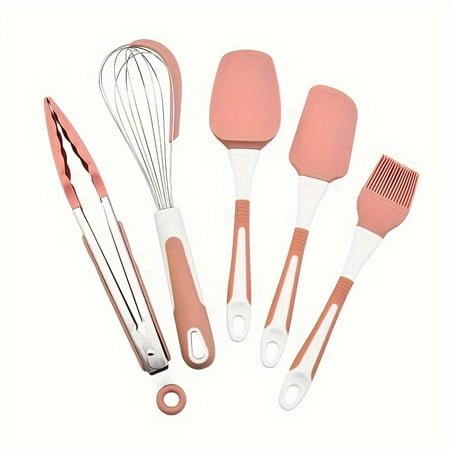 

VECPIO 5pcs/set Baking Tool Set Barbecue Brush Oil Brush Kitchen Spatula Set Eggbeater Whisk Food Tongs Baking Tool Kit Silicone Utensil Set Kitche Stuff Kitchen Accessaries