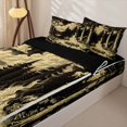 thumbnail image 3 of Homewish Rustic Camping Adventure Zipper Full Size Comforter Sets with Fitted Sheet and 2 Pillowcases,Country Farmhouse Lodge Zipper Bedding Set For Adults,Black Reversible,4 Pieces, 3 of 7