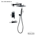 thumbnail image 2 of Boyel Living 10 in Wall Mount Shower System Rainfall Shower Head with Waterfall Tub Spout and Handheld Shower Head,3-Function Bathroom Square Shower Head Tub Faucet Shower Set in Matte Black, 2 of 10