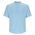 thumbnail image 5 of Mens Summer Tops, Short Sleeve Shirts for Men Casual Vintage Solid Color Button Up Notch Neck T-Shirts S-3XL, 5 of 5