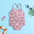 thumbnail image 2 of ASFGIMUJ Toddler Girls Swimsuit One Piece Summer Sleeveless Print Beach Swimwear Bikini Kids Bathing Suits,Size 6 Months-12 Months Pink, 2 of 6