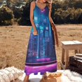 thumbnail image 2 of City Neon Streetview Night at Night Fine Art Sleeveless Dress Summer Dress Woman 2025, 2 of 7