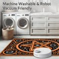 thumbnail image 5 of ODIKA 8'x10' Machine Washable Non-Slip Area Rug, Mystic Pentagram Snowflake Skirt Featuring Silver Sequin Highlights High Traffic Rug with Pad, Black, 631260, 5 of 8