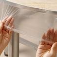 thumbnail image 6 of Staron under $5! Disposable Tablecloth with Clear Plastic, Round Table Cover Protector with Elastic Straps, Leak-Proof Vinyl Tablecloth for Parties Events, Oil-Resistant Cover for Indoor Outdoor, 6 of 7