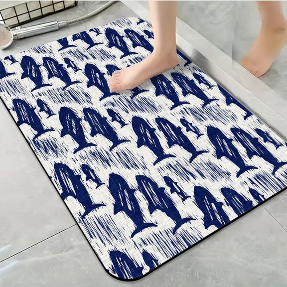 1pc Shark Bathroom Rug Bathroom Decor and Accessories- Durable,Anti Slip,And Quick Drying,Suitable For Indoor/outdoor Use - Perfect For Bathrooms,Bedrooms,Kitchens,Terraces