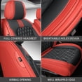 thumbnail image 6 of Front Seat Covers Fit for Toyota Matrix 2003-2014, Premium Faux Leather Waterproof Breathable Anti‑Slip Seat Protectors, Black&Red, 6 of 7