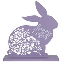 Northlight Happy Easter Floral Cut-Out Bunny Decoration - 13"