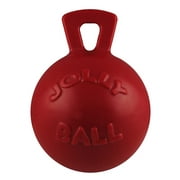 Jolly Pets 2 Pack of Tug-n-Toss Heavy Duty Chew Ball with Handle, Red, 6-Inch