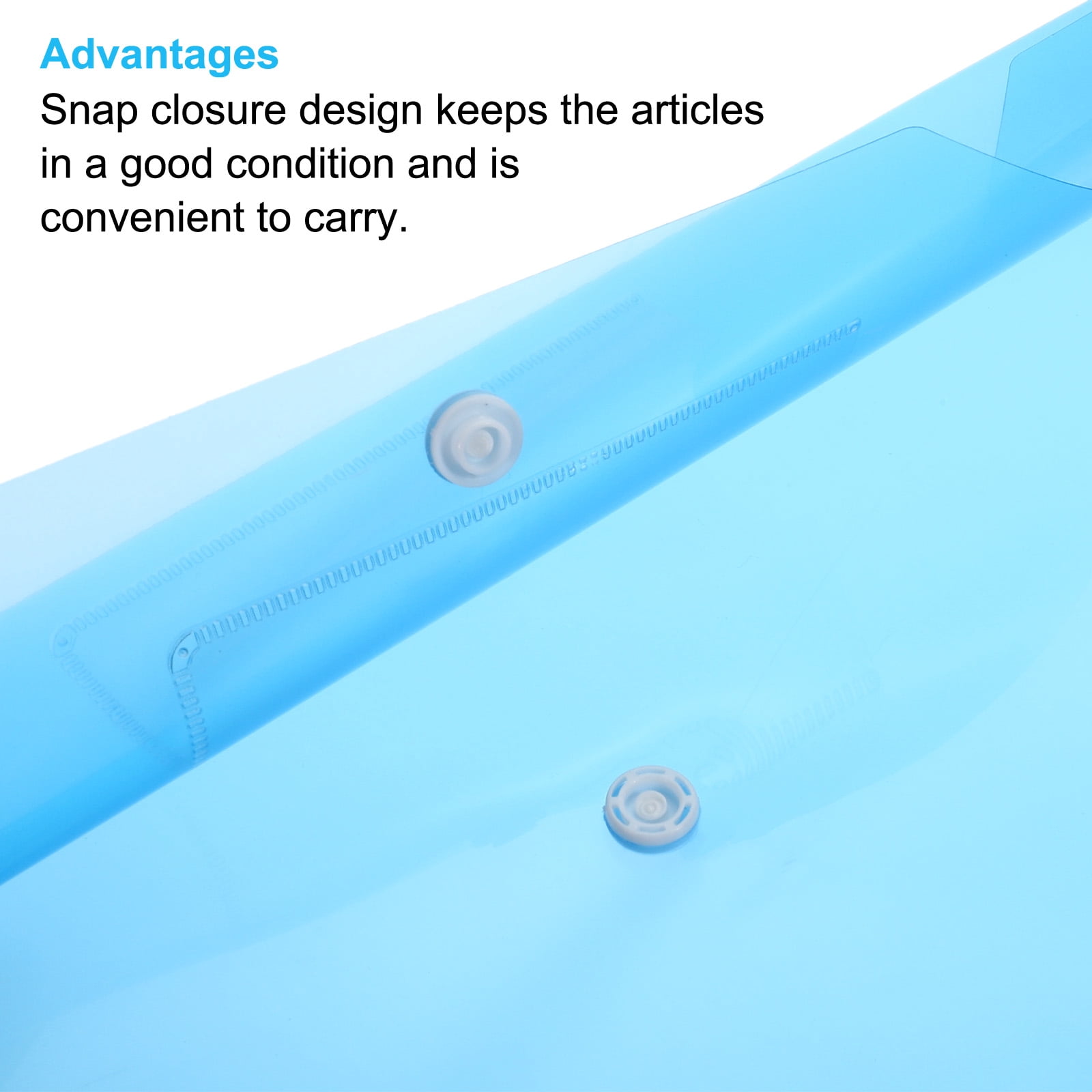 Unique Bargains Documents Envelopes Folder with Snap Closure File Folder Blue