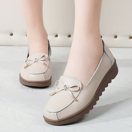 

Ladies Shoes Fashion Casual Bow Casual Round Toe Flat Sole Shoes Loafers Shoes Casual Shoes Yutnsbel