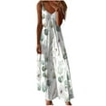 thumbnail image 2 of Aloohaidyvio Summer Dresses for Women 2024,Women's Summer Split Thigh Spaghetti Strap Cami Midi Floral Dress, 2 of 5
