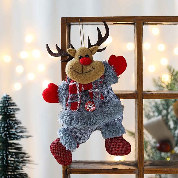 RKSTN Household Use Elk Christmas Decorations Old Man Snowman Deer Bear Doll Hanging Foot Decoration Window Door Hanging Decoration Props Home Decor